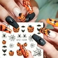 thumbnail image 5 of Halloween Nail Art Sticker Set - 6 Sheets Of Spooky Designs With Pumpkins, Bats, Ghosts & Spider Webs - Matte Finish, Easy Apply For Diy Manicures, 5 of 5