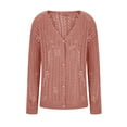 thumbnail image 5 of SwiftWear Cardigan Sweaters for Women Long Sleeve Crochet Knit Tops V-Neck Button Down Loose Fit Sweater Coat Outwear Red L, 5 of 7
