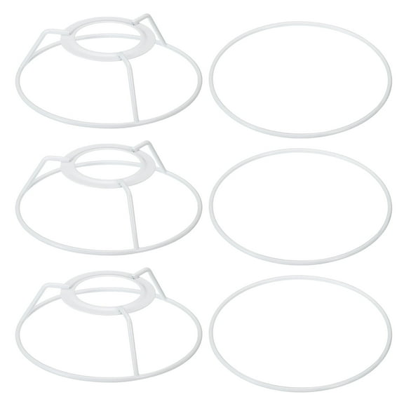 Uxcell 4.7" E26 E27 Lamp Shade Ring Frame with European Fitter, 3pcs Lampshade Holder Wire Frame DIY Drum Ring