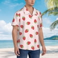 thumbnail image 5 of Balery Strawberry Print Men's Hawaiian Shirts Short Sleeve Beach Shirt Relaxed Fit Vacation Button Down Shirts-XX-Large, 5 of 9