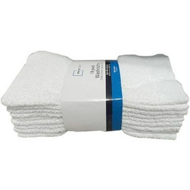 White Cotton Washcloth Pack - 18 Count