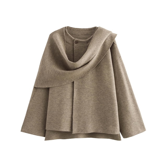 Bufanda y chaqueta Peacoat Kissonic para mujer, de gran tamaño, color caqui claro