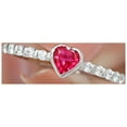 thumbnail image 3 of Rosec Jewels Heart Shape Lab Created Ruby Solitaire Ring with Diamond (1 carat, AAA Grade), 10K White Gold, US 7.50, 3 of 7