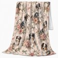 thumbnail image 2 of Merle Australian Shepherd Dog Portrait Pink Roses Autumn, Cozy Pet Portrait Pattern, Warm Flannel Blanket for Living Room and Bedroom, Dog Lovers Thanksgiving Gift, Pet Lover Home Decor, 2 of 9
