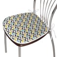 thumbnail image 3 of Chevron Dining Chair Pad, Curvy Zig Zag Lines in Vertical Direction Floral Colorful Herringbone, Water Resistant Pillow with Straps for Kitchen Seats, 8 Pieces Set, Multicolor, by Ambesonne, 3 of 5