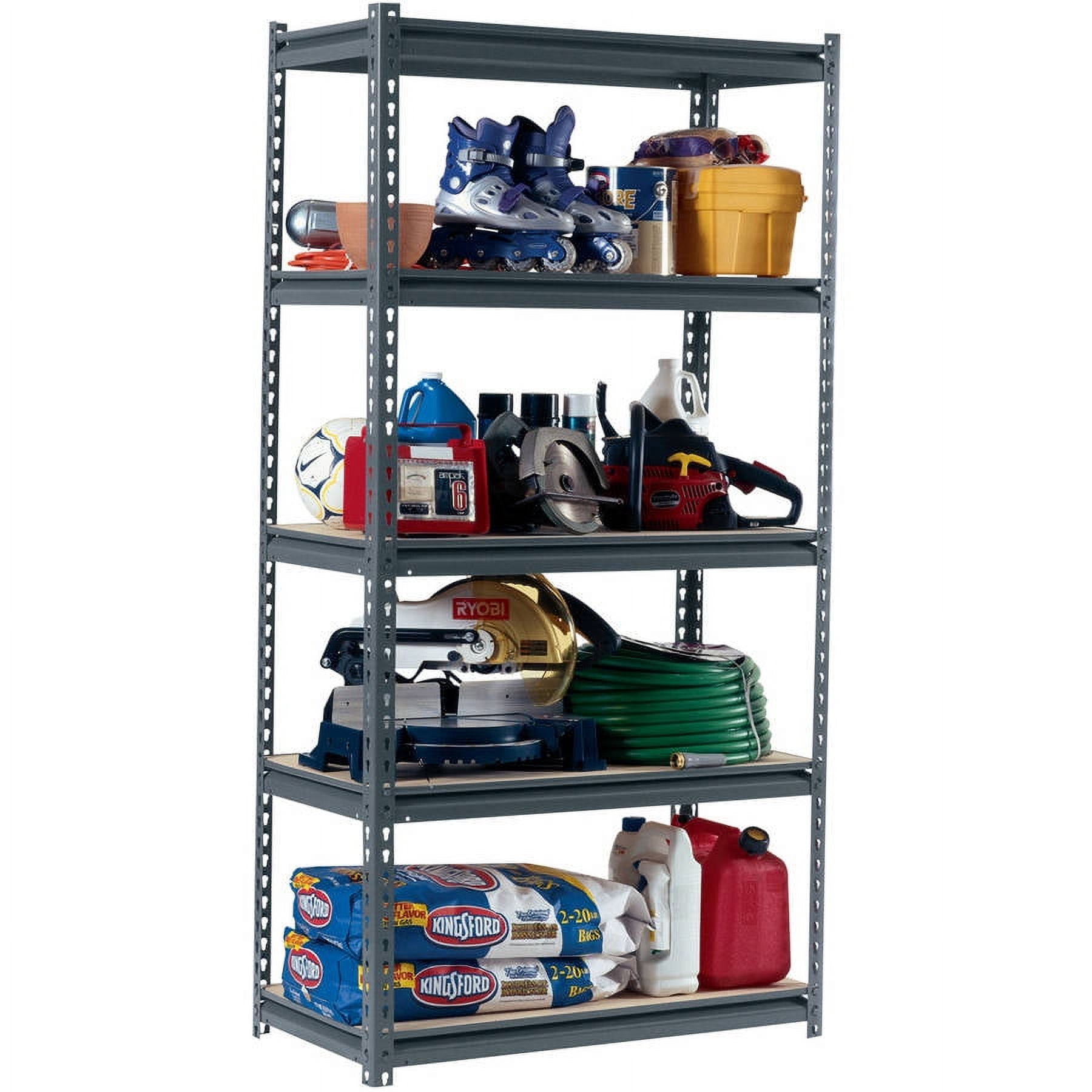 Edsal 36" W x 24" D x 72" H Steel Commercial Shleving Unit, 1250-pound Capacity