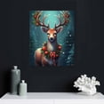 thumbnail image 4 of COMIO Turquoise Light Christmas Deer Vintage Poster Decorative Reindeer Painting Canvas Wall Art Living Room Bedroom Picture Artwork 16x20in, 4 of 4