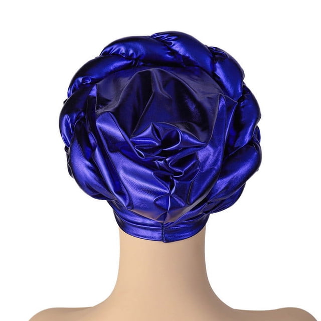 Fashion Women Beading Braid Hat Muslim Ruffle Cancer Beanie Wrap Cap Sleep Caps Satin Lined Hair Bonnets