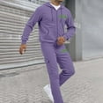 thumbnail image 4 of Letdown Men's Tracksuits Casual Sweatsuit 2 Piece Long Sleeve Track suits Athletic Full Zip Active Sports Sets Casual Athletic Jogging Warm Up Sets (Purple, XS), 4 of 8