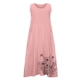 thumbnail image 5 of Beach Sleeveless Dresses for Womens Summer Breathable Tank Maxi Dress Floral Printed Casual Flowy Sundress Denim Dress XXL, 5 of 5