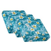 Xoenoiee Starfish Plumeria Flower Print Couch Cushion Covers, Soft Sofa Seat Covers for Sectional 3 Cushion Couch, Washable Sofa Slipcover with Elastic Bottom, Non-Slip Furniture Protector for Pets