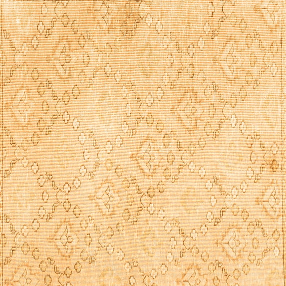 Ahgly Company Indoor Square Abstract Orange Contemporary Area Rugs, 8' Square