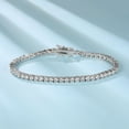 thumbnail image 4 of Tennis Bracelet for Women|3MM Cubic Zirconia|White/Yellow Gold Plated Bracelets|4-Prong-Setting CZ|Size 6.5-8.5 Inch, 4 of 7