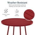 thumbnail image 6 of Best Choice Products 3-Piece Steel Patio Bar Height Round Bistro Set w/ Backless Stools, Slatted Design - Red, 6 of 9