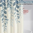 thumbnail image 5 of Blue Grey Leaves Double Layer Linen Fabric Shower Curtains for Bathroom Waterproof Heavy Duty Shower Curtain Bathtubs Hotel, 72 x 84 inch, Blue Grey, 5 of 6