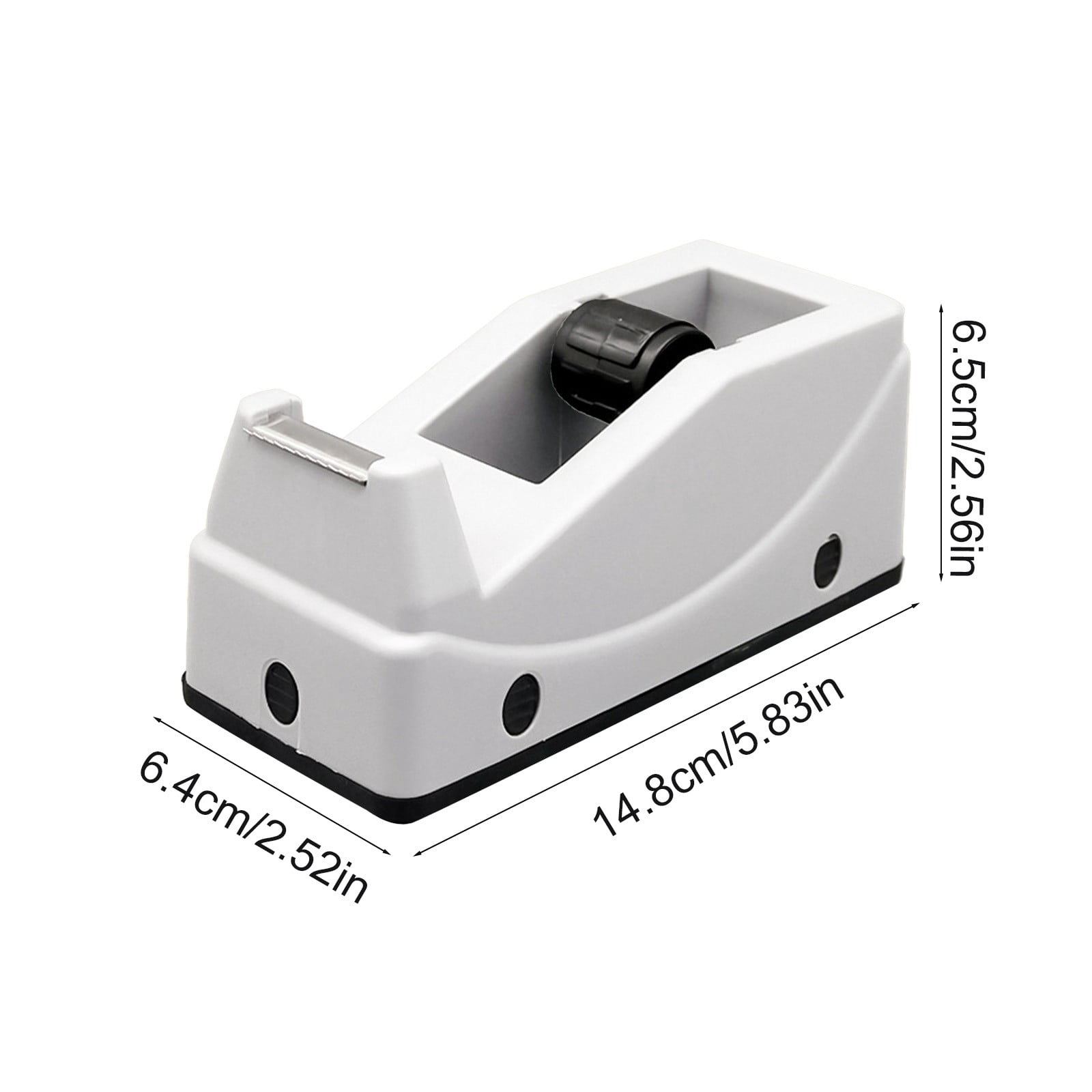 Heavy Duty Tape Holder Dispenser, 5.8×2.5in Desktop Non-Slip Tape Cutter, Compatible with ≤1.18in Width Tape, Home Office Desk Stationery, Gray