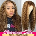 thumbnail image 1 of Wonder Girl Hair Ombre Highligt Deep Wave Lace Front Wigs Human Hair For Black Women Brown Blonde Colored 13x6x1 T Part 30", 1 of 11