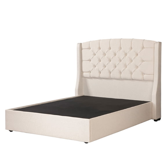 Base Cama Queen Size con Cabecera Sitka Beige Dicasa