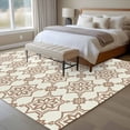 thumbnail image 4 of Light Brown Vintage Floral Large Area Rugs 5x8 ft Country Retro Exotic Farmhouse Abstract Flower Washable Rug Non Slip Indoor Carpet Absorbent Floor Mat for Living Room Bedroom Dining Room, 4 of 9