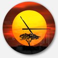 thumbnail image 1 of DesignArt Lonely Tree with Birds at Sunset Large Wall Clock, 1 of 2