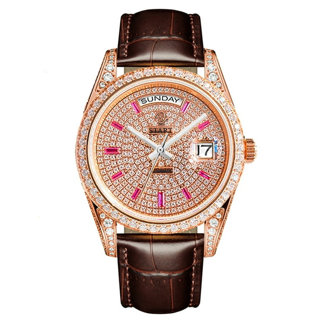 【START】Gypsophila Men's Watch Diamond Watch Waterproof Swiss Fully Automatic Mechanical Movement Date Week Function