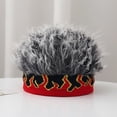 thumbnail image 6 of Jiibva Men Wig Hat, Fake Hair Hat for All Ages Flame Knitted Hat with Hair Attached Funny Short Hair Wig Headband Novelty Hat with Wig Spiked, 6 of 7
