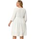 thumbnail image 4 of Vestido midi Agnes Orinda de gacon cuello cuadrado bohemio de lunares suizos Blanco 2X, 4 of 6