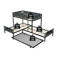 Metal Bunk Bed for 3, HSUNNS LShaped Triple Twin Over Twin Bunk Bed with Trundle Bed Space