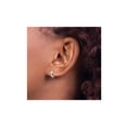 thumbnail image 4 of Gem & Harmony 14K White Gold Hinged Hoop Diamond-Cut Earrings (2.50mm thick) for Women, 4 of 5