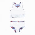 thumbnail image 5 of NOLDARES Little Girls Cute Swimsuit Two Piece Adjustable Straps Bikini Set Swimwear for Pool Days(White,8), 5 of 8