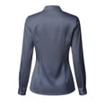 thumbnail image 6 of LIUJUNSHOP Womens Bow Tie Front Smocked Long Sleeve Blouse Elegant Office Shirt Top, 6 of 7