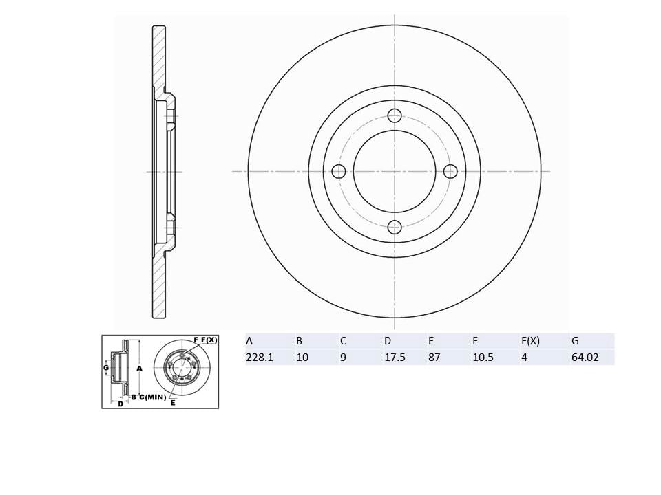 Winstop Brake Rotor, Front WS227878, Toyota Corolla 1979-1975