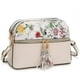 thumbnail image 1 of Bandolera Dasein para mujer, borla, bolsillo con cremallera, flor blanca, 1 of 5