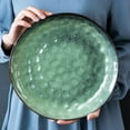 thumbnail image 3 of vancasso Starry 4-Piece Dinner Plate Vintage Look Ceramic Green Kiln Change Glaze 11 inch Dinner/Salad/Fruit/Snack Plate(28 * 28 * 2.5cm), 3 of 8