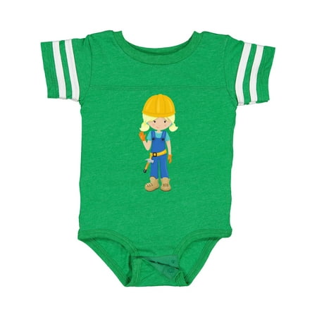 

Inktastic Construction Girl Blonde Hair Cute Girl Hammer Gift Baby Girl Bodysuit
