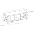 thumbnail image 2 of Modern Farmhouse Wood & Metal Entry Bench - Reclaimed Barnwood, 2 of 6