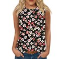 thumbnail image 1 of Snorda Débardeurs pour Femmes Grande Taille Mode Féminine Décontractée Été Imprimé Sans Manches Col Rond Haut Blouse Débardeur P-5TG, 1 of 5