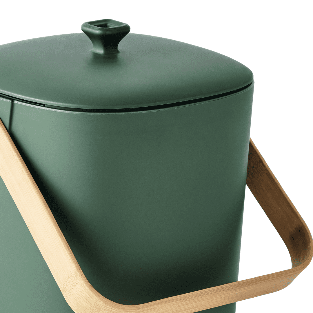 Bamboozle Astrik 1 Gallon Forest Astrik Kitchen Composting Bin with Reusable Filter
