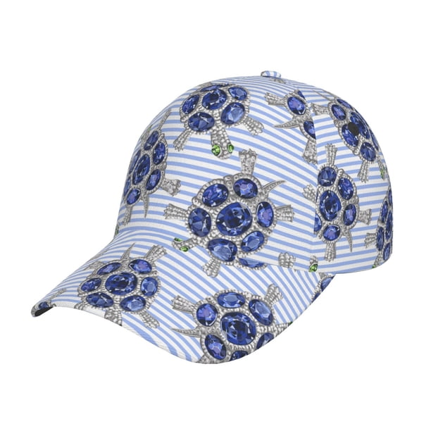 Fotbe Turtle with Blue Stones Gorro Clásico de Béisbol, Gorra Ajustable con Broche Snapback, Gorro de Exterior de Algodón Suave