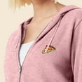 thumbnail image 5 of Dalix Pizza Embroidered Fleece Zip Washed Hoodie Cold Fall Winter Women in Dusty Rose L Large, 5 of 5