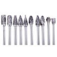 thumbnail image 2 of CEORPER 10 Pcs Hard Metal Carbide Rotary File Made of Solid Steel Suitable for Polishing & Drilling on Wood & Metal Many Field, 2 of 5