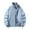 Light Blue, variant on ohmzyzo Stand Collar Softshell Zip Jackets Mens Casual Long Sleeve Loose Fit Coats Outdoor Hiking Windbreaker Tops Patchwork Solid Color Coats 3XL