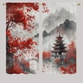 thumbnail image 2 of Japanese Anime Blackout Curtains for Kid Girls Boys Bedroom, Japanese Red Maple Leaves Mountains Rod Pocket Curtains for Bedroom Living Room, W84 x L84 Inch, 2 of 6