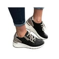 thumbnail image 2 of SIMANLAN Women Athletic Shoe Zipper Sport Shoes Lace Up Platform Sneaker Womens Fashion Casual Sneakers Ladies Wedge Black 5, 2 of 3