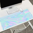 thumbnail image 3 of Holographic Gaming Mouse Pad Iridescent Mousepad Extended Desk Mat Protector XXL,Full Desk Coverage Mouse Pads for Wireless Mouse, Keyboard Mat for Work Office Home 31.5x15.75 in -Rainbow Marble, 3 of 6