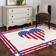 thumbnail image 4 of Independence Day Washable Area Rug 3 x 5 ft American Flag Love Heart Retro, Soft Non Slip Rugs Stain Repellent Indoor Felt Carpet for Living Dining Room Bedroom Home Office, 4 of 9