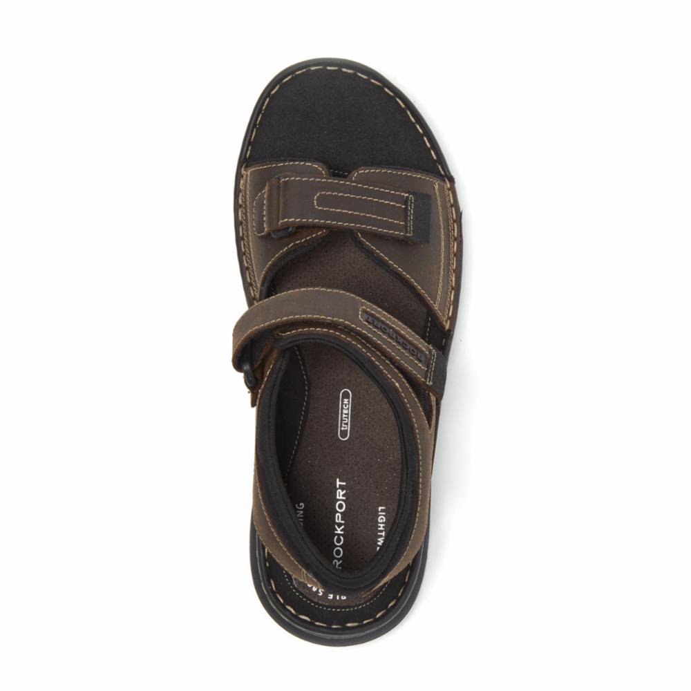 Rockport Homme Darwyn Slide 2 Sandale, Lea II Noir, 44.5