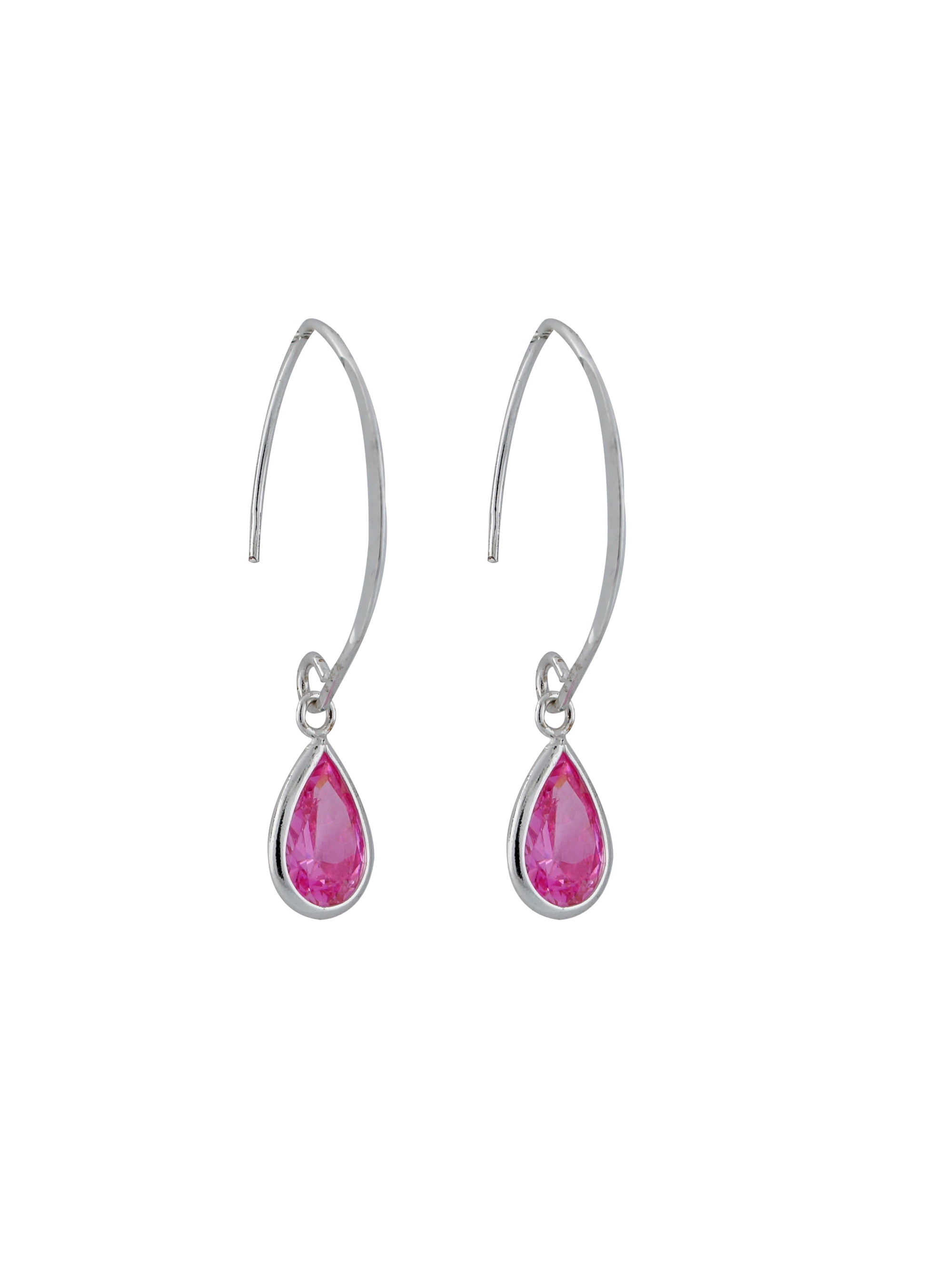 sterling silver pink drop earrings