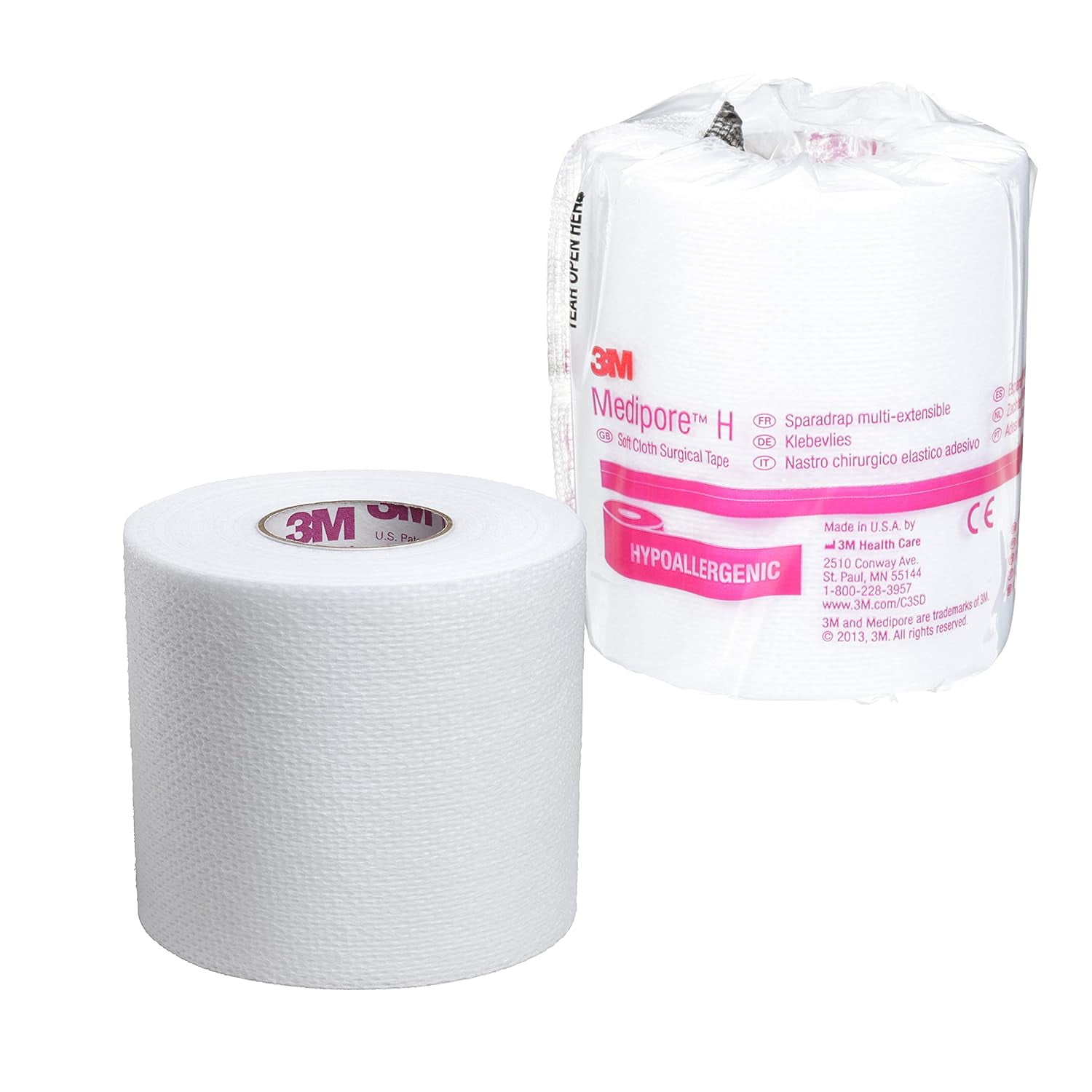 3M Medipore 2863 White Soft Cloth Surgical Tape - 3” x 10 yds - Bandage for Wound Dressings, Tubing, Sensitive Skin & Catheters - Water Resistant, Latex-Free, Hypoallergic & Breathable - Pack of 1