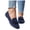 Blue, variant on Women's Slip On Tassel Suede Ballet Flat Lightweight Slip On Loafers Fashion Square Toe Non Slip Work Shoes Blue Size 7
